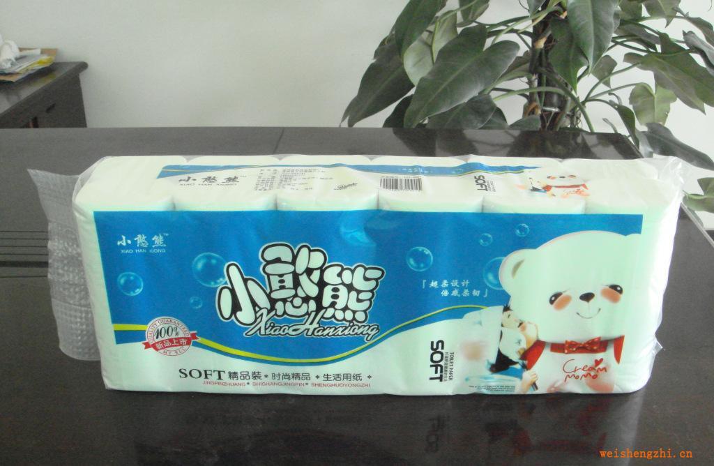 供應小憨熊牌原生木漿環保無污染卷筒衛生紙