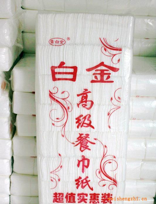 雪白金高級餐巾紙批發廠家批發一次性餐巾紙，紅9排袋裝牡丹花