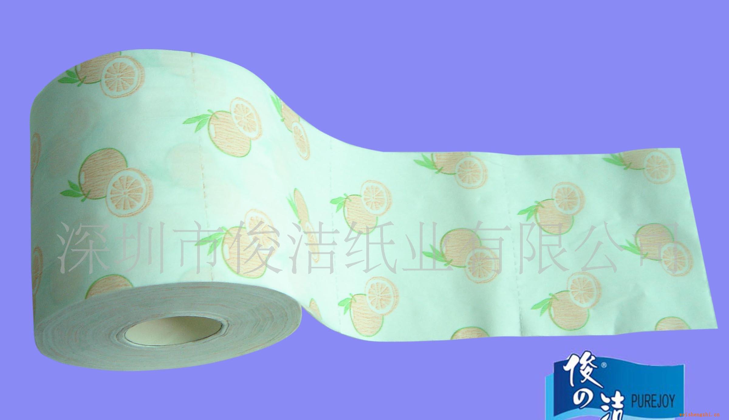 供應兩色印刷衛生卷紙，廁紙，小卷紙，小盤紙，大卷紙