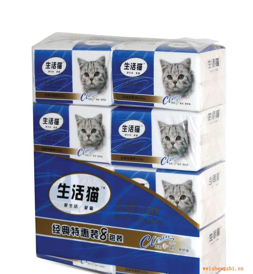 【衛生生活用紙軟抽紙】420張生活貓經典特惠裝軟抽紙